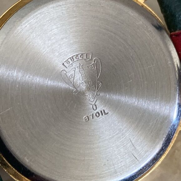 Three Red & Green Gold Tone Watches Leather Bands - Picture 16 of 16